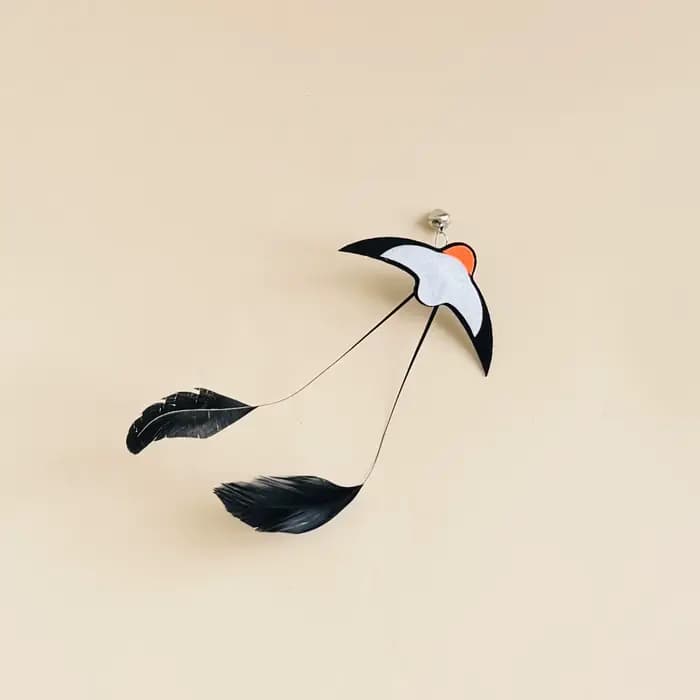 Jouet interactif pour chat, Simulation drôle de plume d'oiseau avec cloche, bâton de chat, jouet pour chaton, baguette Teaser, fournitures pour animaux de compagnie