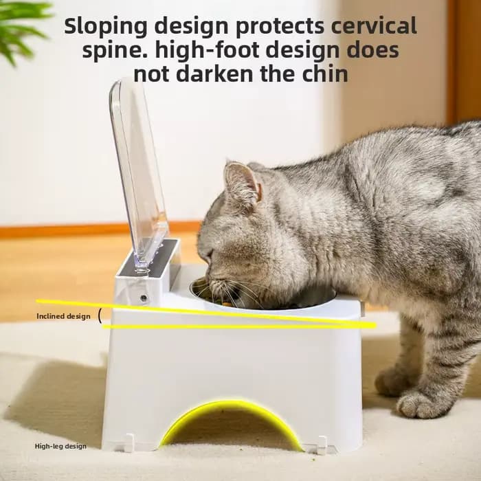 Gamelle automatique pour chat et chien avec couvercle ouvrant