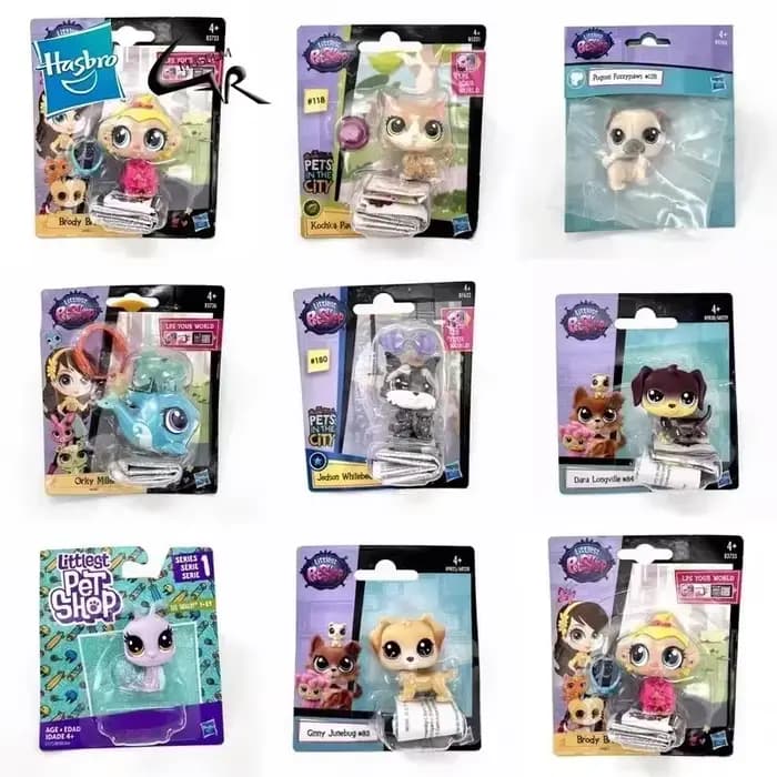 Hasbro Littlest Pet Shop chat jouet Rare poupées supports cheveux courts figurines Collection Original Bobble tête jouets pour enfants cadeaux