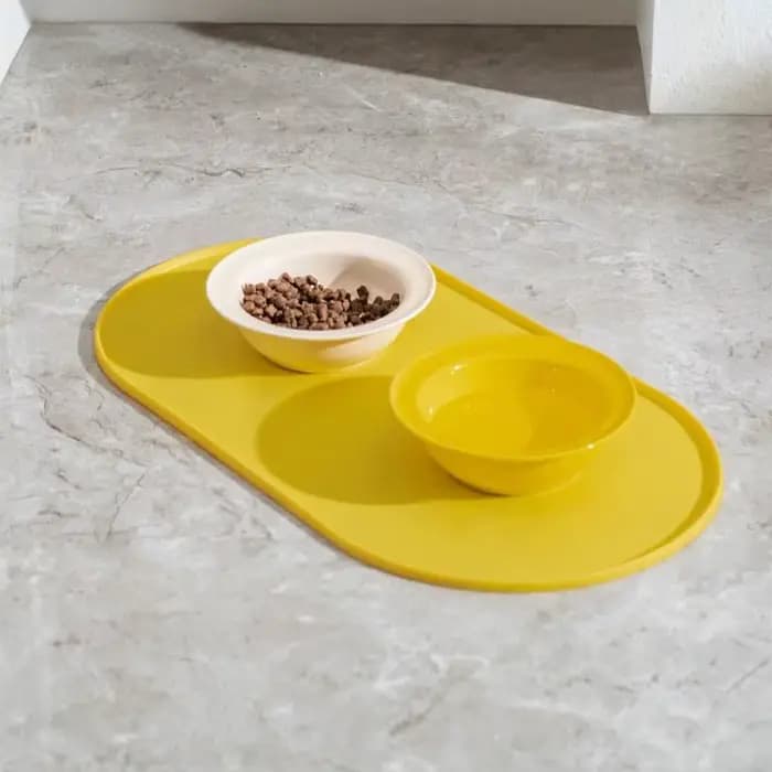 Tapis d'alimentation pour chat avec design antidérapant et imperméable
