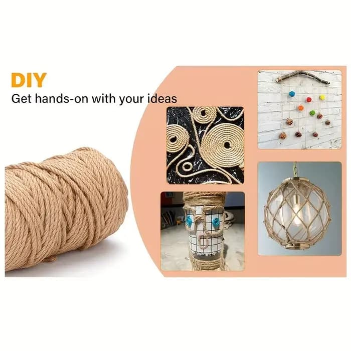 Corde en sisal naturel durable de 6 mm - Parfaite pour les griffoirs pour chats
