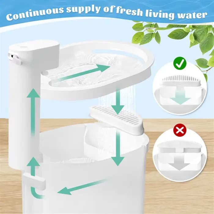 Filtre de rechange pour fontaine à eau Uahpet pour chat, 6 pièces, 2L, 67oz