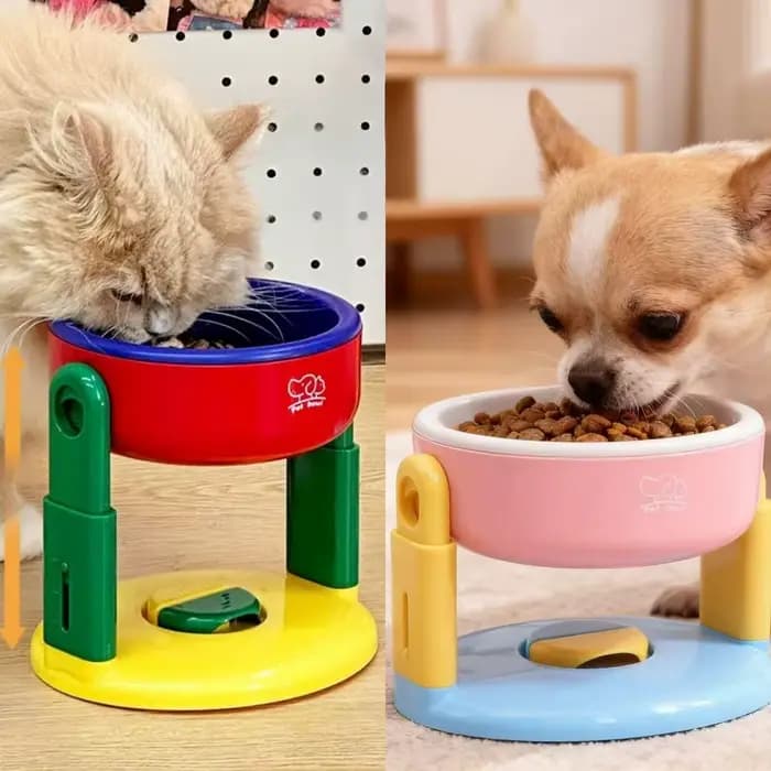 Bol d'alimentation pour animaux de compagnie de grande taille pour chats et chiens avec support détachable à hauteur