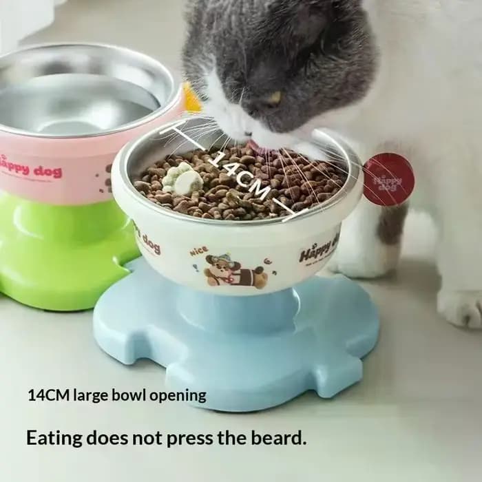 Bol pour animaux de compagnie en acier inoxydable durable avec hauteur réglable et antidérapant pour chats