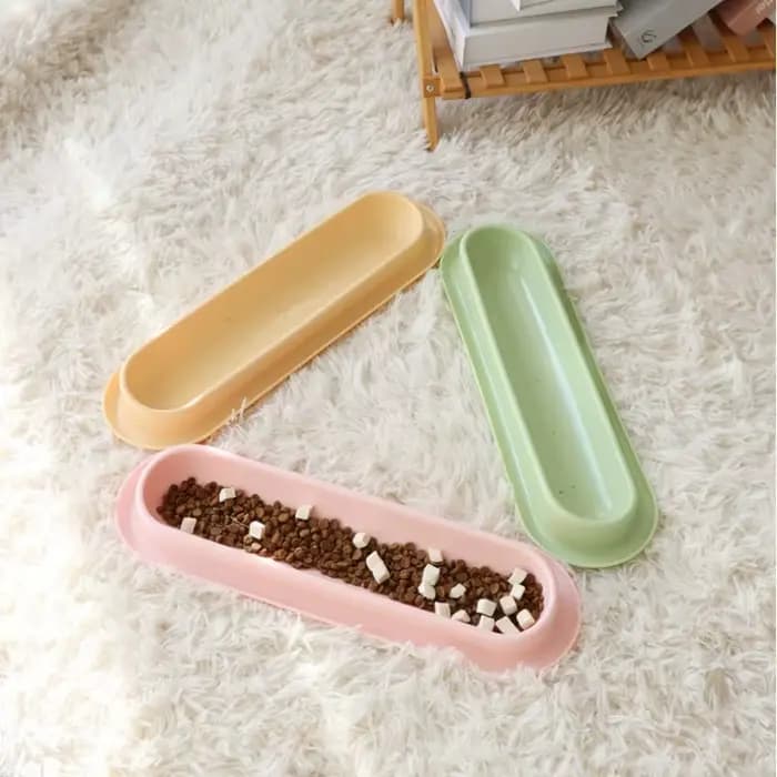 Bol de nourriture pour chat Long avec rainure Anti-fuite, plat d'alimentation pour animaux de compagnie avec eau humide pour empêcher les fourmis et les insectes, bol d'alimentation pour animaux de co