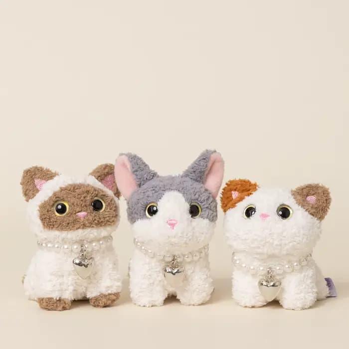 Peluche chat Kawaii de 8 cm, chat noir, chat siamois, chat calico, poupée chat, pendentif chat, porte-clés, jouet en peluche, cadeau d'anniversaire pour enfant