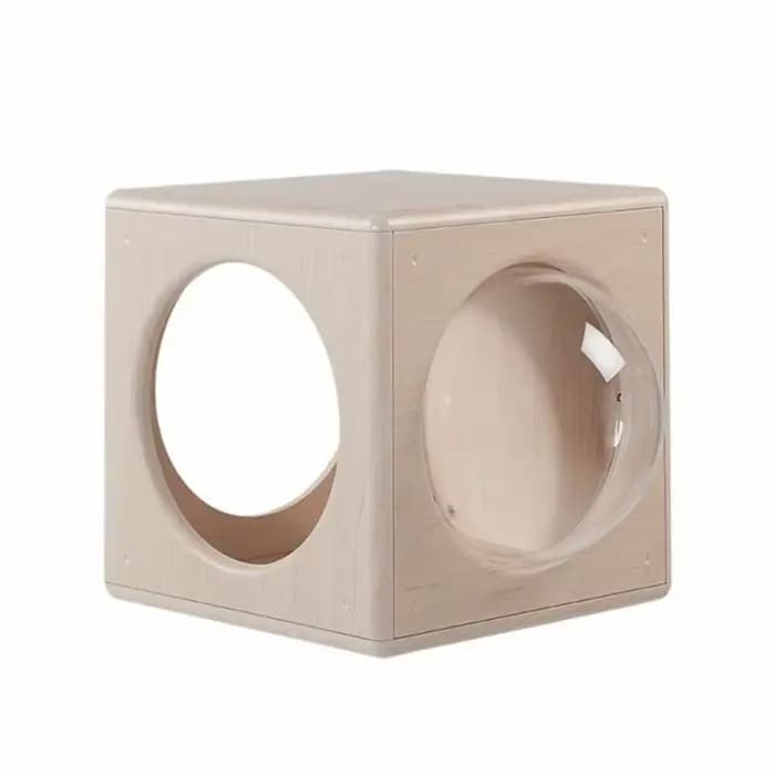Maison de chat semi-fermée en bois