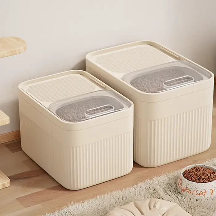 Conteneur de rangement d'aliments pour chiens 5/10 / 15L grande capacité transparente Boîte de nourriture pour animaux