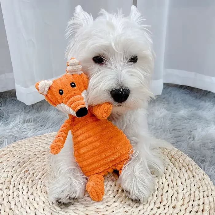 Jouet pour chien en velours côtelé avec sonnette