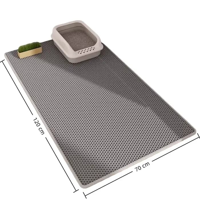 Tapis de litière pour chat Double couche antidérapant pour animaux de compagnie