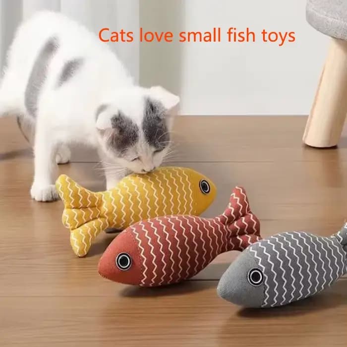 Jouet pour chat en forme de poisson en lin