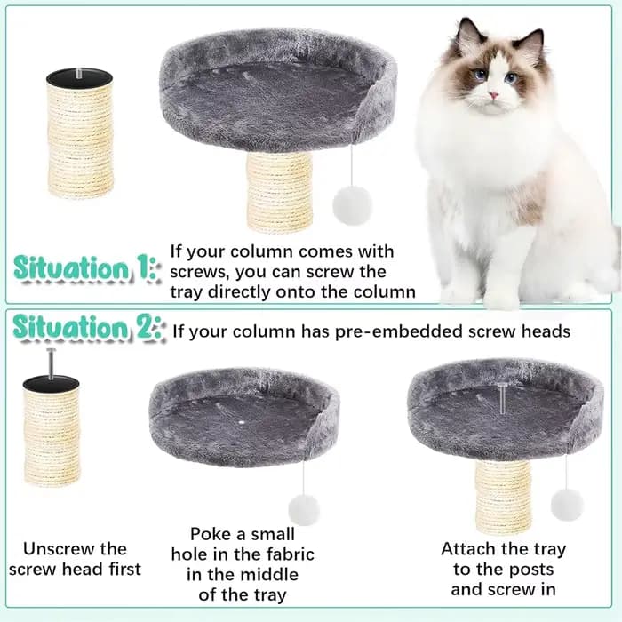 Plateforme de remplacement pour arbre à chat en peluche douce de 35 cm
