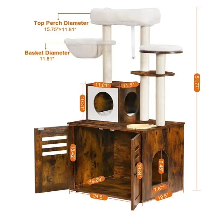Boîte en bois pour arbre à chat