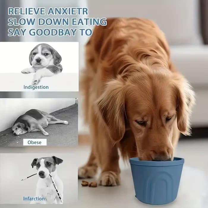 Bol à alimentation lente en silicone pour chien