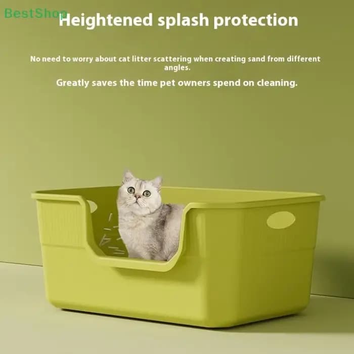 ♥ Bac à litière extra large pour chat ; design semi-fermé et ouvert