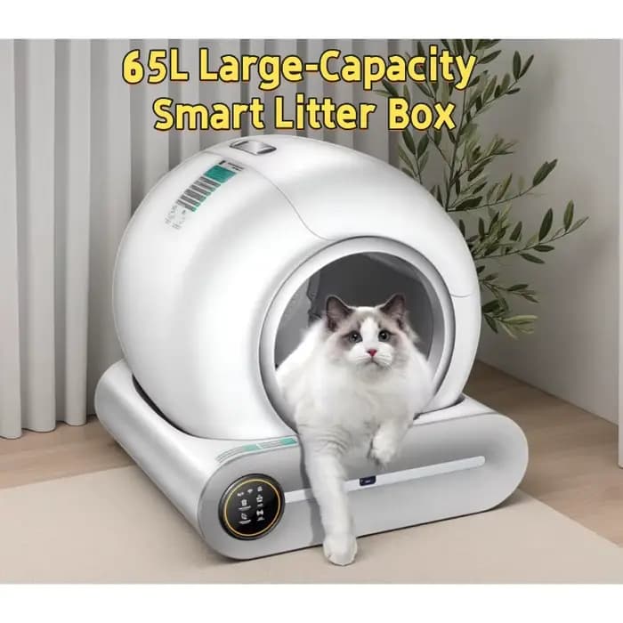 Bac à litière automatique pour chat de 65 l