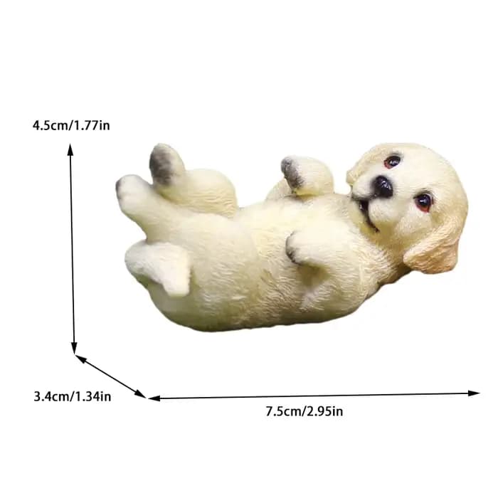 Figurine Miniature réaliste de chien de chiot de Golden Retrievers pour les décorations de maison et de jardin en résine