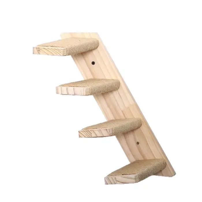 Arbre à chat en bois massif, tour d'escalade multi-niveaux, griffoir en sisal, centre d'activités, mobilier pour animaux de compagnie pour chats d'intérieur et chatons