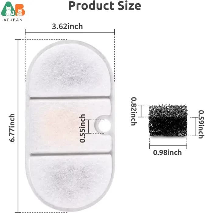 ATUBAN – filtres de remplacement pour fontaine pour chat