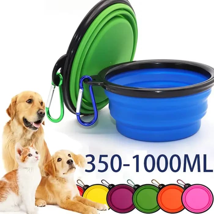Mangeoire Portable Pliante en Silicone pour Chien et Chat