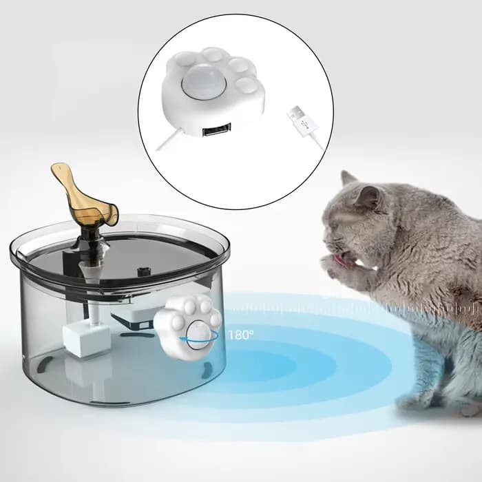 Joli à capteur de mouvement en forme de patte pour distributeur d'eau automatique pour animaux de compagnie