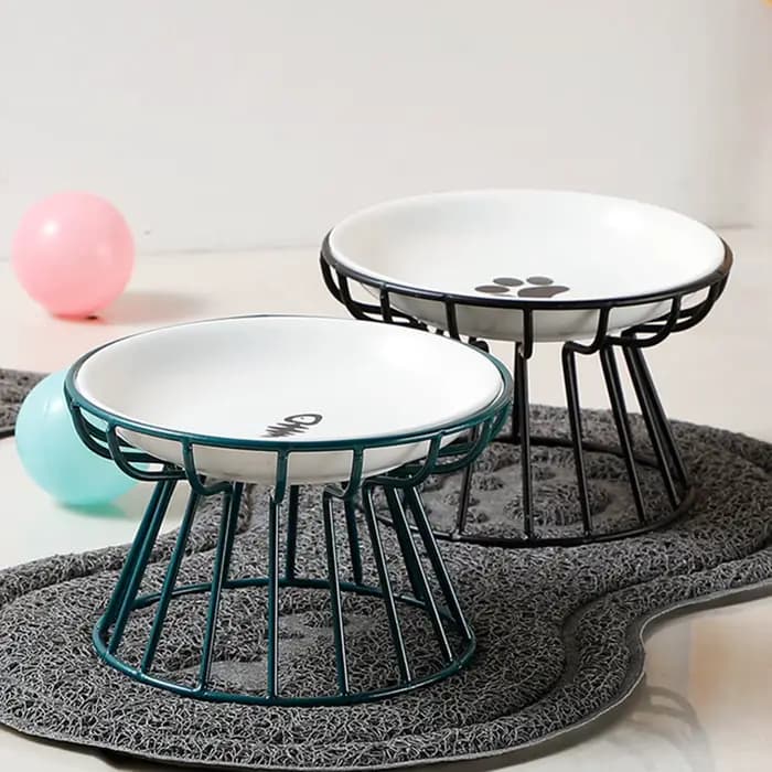 Bols en céramique surélevés et larges pour chats