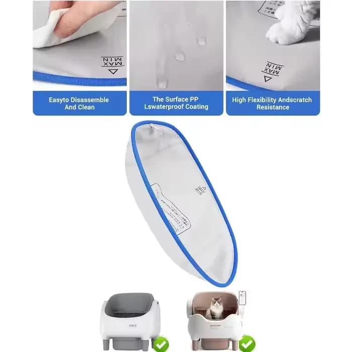 Fournitures pour chats : Doublures de remplacement en tissu lavable pour litière automatique et tapis de toilette