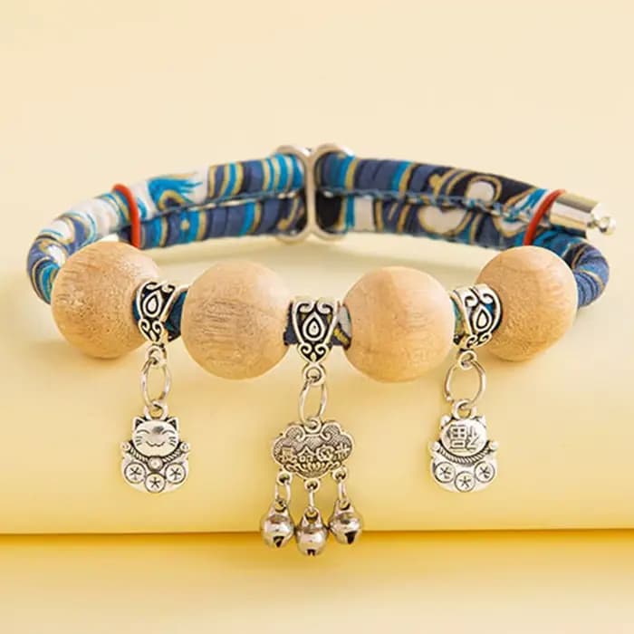 Collier anti-insectes naturel en bois de canhre