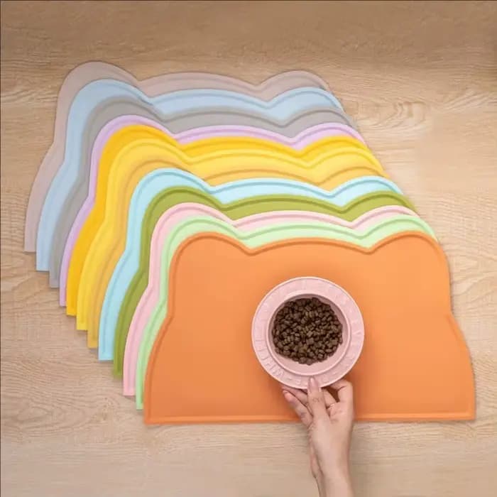 Tapis d'alimentation antidérapant en Silicone pour animaux de compagnie