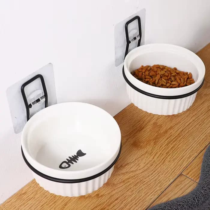 Bols muraux en céramique pour chat et chien