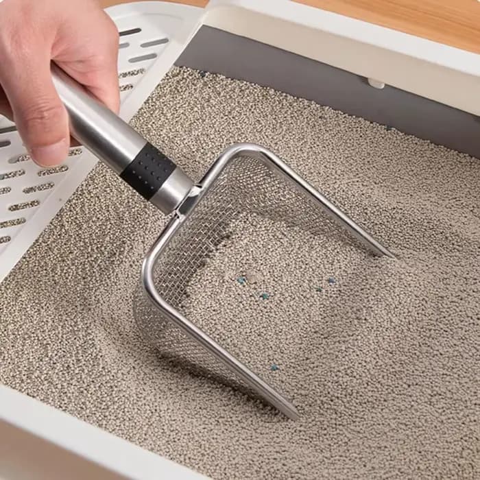 Pelle à litière pour chat en acier inoxydable – Durable