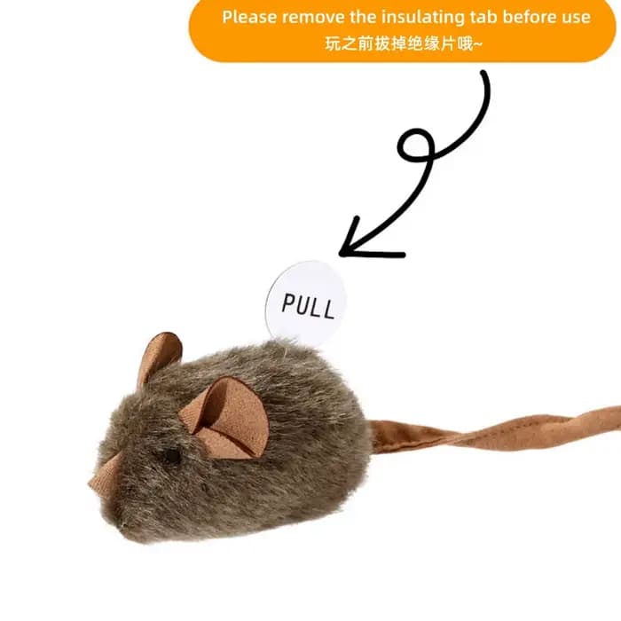 Jouet interactif pour chat en forme de souris qui chiaa - Jouet en peluche doux activé par le toucher pour l'entraînement de l'instinct de chasse des chats