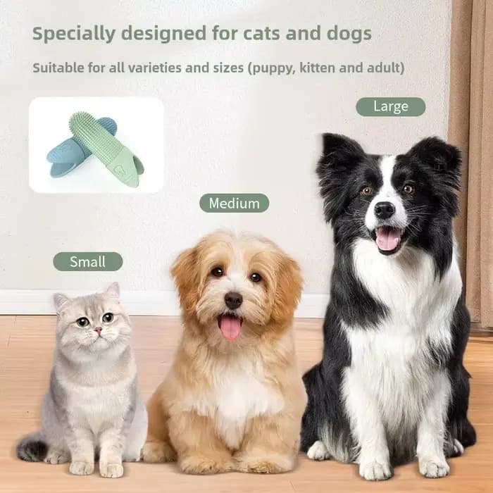 Brosse à dents en silicone de qualité alimentaire pour chiens et chats