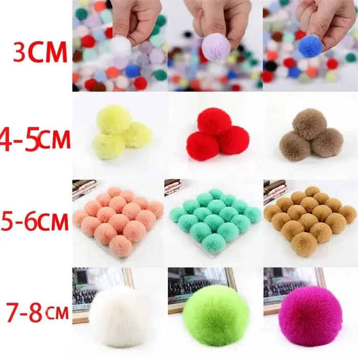 Pompons en fourrure moelleuse de 5 cm
