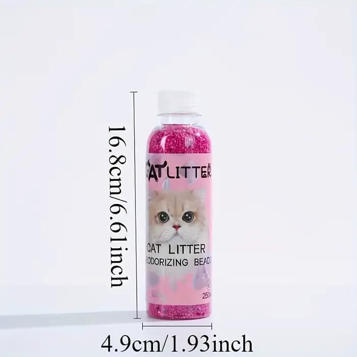 Une bouteille de perles désodorisantes pour litière de chat – Faites l'odeur de votre maison confortable et élimine les odeurs.