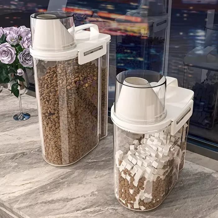 Boîte de rangement scellée pour aliments pour animaux de compagnie, conservation sous vide, précieuse, résistante à l'humidité et déshumidifiante, convient aux chiens et aux chats, E27