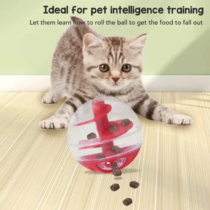 Balle distributrice de nourriture pour chat résistante aux morsures