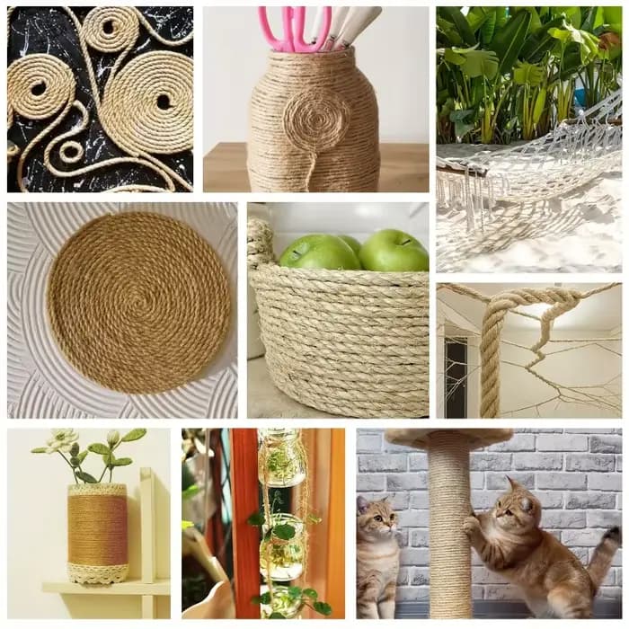 Corde en sisal naturel durable de 6 mm - Parfaite pour les griffoirs pour chats