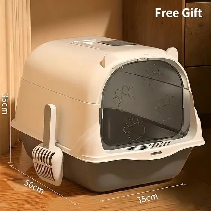 Grande litière pour chat entièrement fermée, toilette pour chat à capot anti-éclaboussures, bac à litière spacieux pour chats d'intérieur, fournitures pour animaux de compagnie