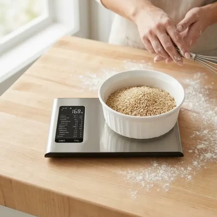 Balance alimentaire intelligente en acier inoxydable avec application gratuite et suivi de 19 nutriments