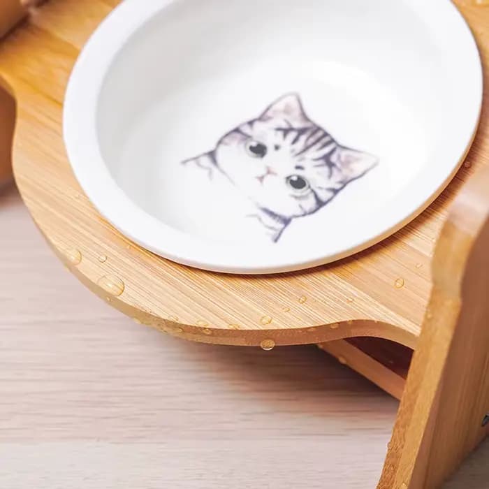 Bol en céramique réglable en hauteur pour chat