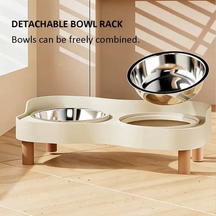 Dopamine Colorful Elevated Pet Feeder Cat Dog Pets Fashion Double Bowl Set Food Water Stainless Steel Bowls Good For Neck Health
