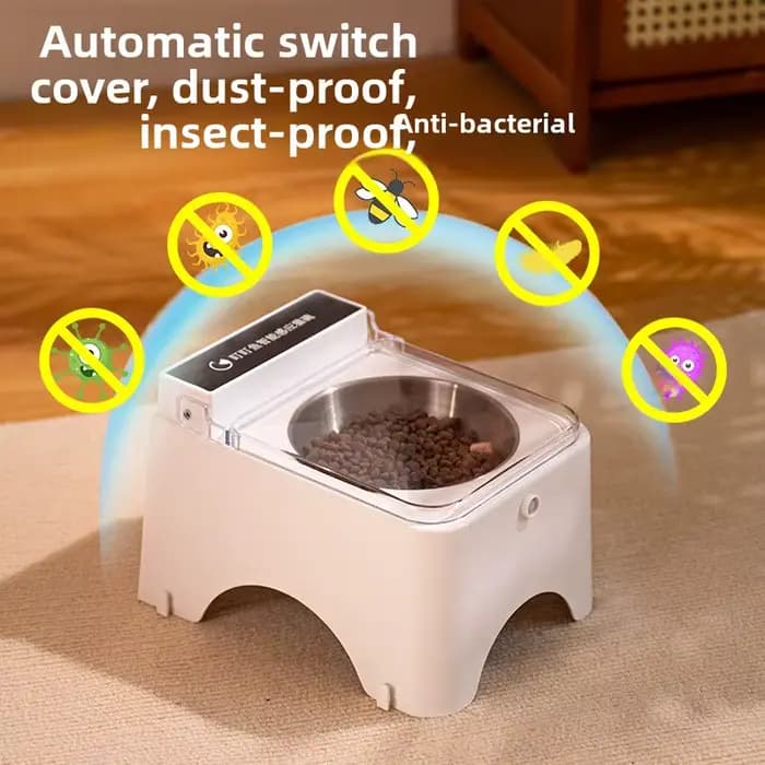 Gamelle automatique pour chat et chien avec couvercle ouvrant