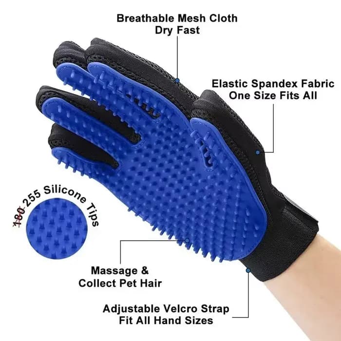 Gants de toilettage en silicone pour animaux de compagnie