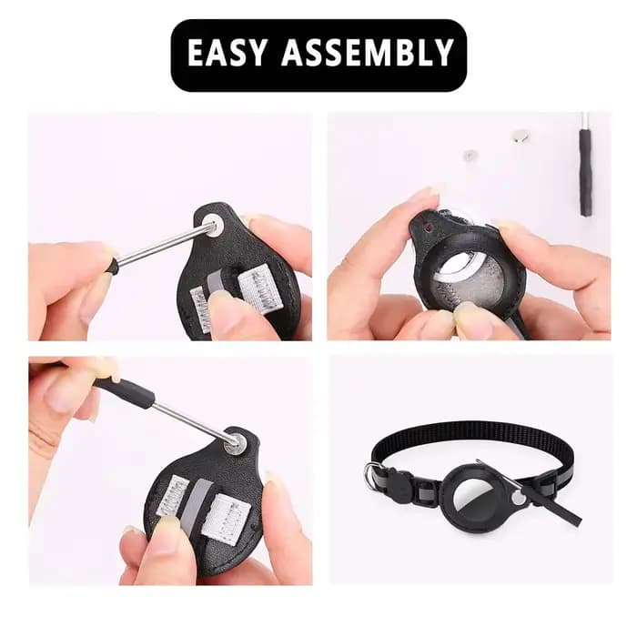Collier Réfléchissant Ajustable pour Chat avec Support Amovible pour AirTag