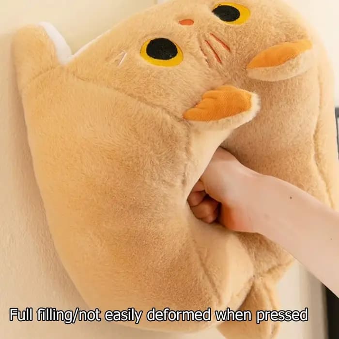 Oreiller en peluche en forme de chat carré