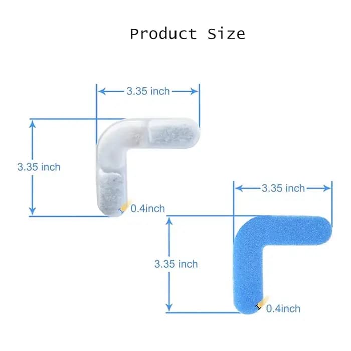 Filtre de fontaine à eau lavable en forme de L pour animaux de compagnie