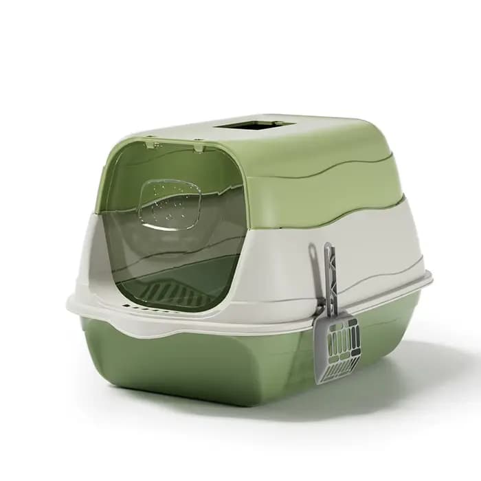 Grande litière pour chat entièrement fermée, toilette pour chat à capot anti-éclaboussures, bac à litière spacieux pour chats d'intérieur, fournitures pour animaux de compagnie