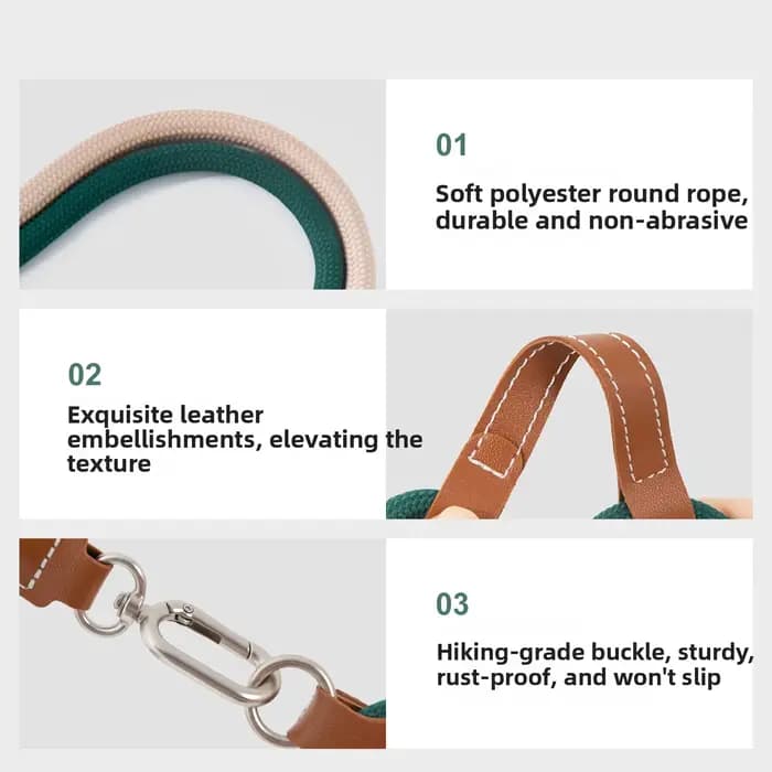 Ensemble Harnais et Laisse pour Chat en Cuir 4 Vitesses