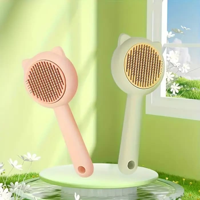 Brosse de bain et de massage pour chat – Peigne de toilettage autonettoyant pour animaux de compagnie pour perdre, douceur sur les chats, parfait pour le bain et le démaquillage